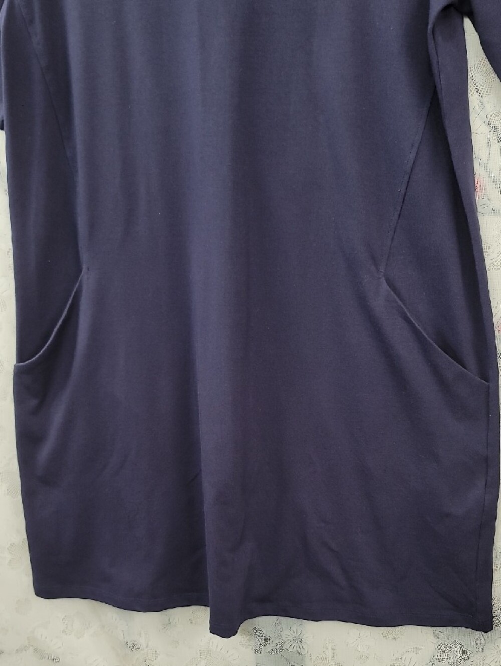 Eileen Fisher Nwt Organic Cotton Stretch V-Neck Dress Size Small - Picture 4 of 11